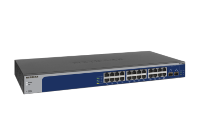 Switch Netgear 24 portas 10Gb Ethernet 10GBASE-T + 2x 10Gb SFP+ Gerenciável Desktop ou Rack 1U - PN# XS724EM-100NAS